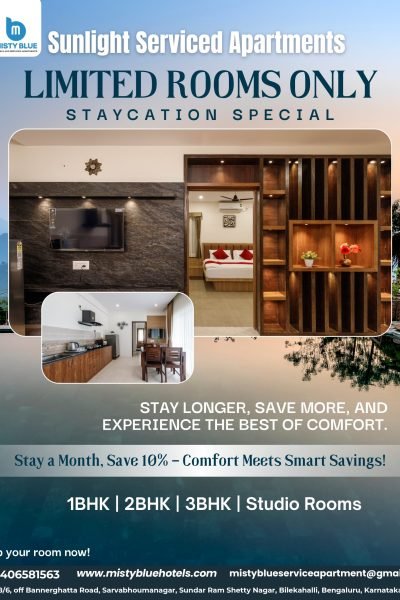 Serviced apartment in Bannerghatta Road and Jayanagar